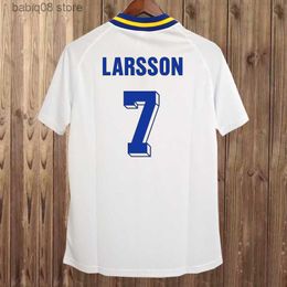 Fans Tops Tees 1994 Suecia LARSSON Camisetas de fútbol para hombre Equipo nacional Retro DAHLIN BROLIN INGESSON Local Amarillo Visitante Blanco Adulto Camisetas de fútbol Uniformes T230720