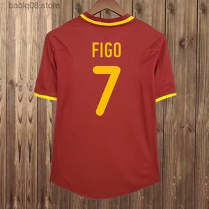 Fans Tops Tees 1998 1999 Portugal RUI COSTA FIGO Camisetas de fútbol retro para hombre 10 12 NANI R. MEIRELES DECO EDER Local Rojo Visitante Camisetas de fútbol blancas T230720