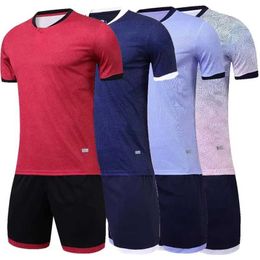 Fans tops TEES 2022 voetbalshirt Kids Men Survetement Football Kit Youth Tracksuit Soccer Uniform Set Short Running Training Suits Y240423