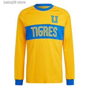 Les fans en tête de TEES 2023 2024 Tigres de la Uanl Gignac Mens Soccer Jerseys N. Ibanez L. Quinones Vigon Long Home Commémorative Shirts Football Shirts Uniforms à manches courtes