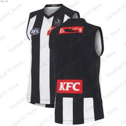 Fans Tops Tees 2024 Nieuwe arriavl Summer A.F.L Australian Collingwood 2024 Heren Home Baskerball Jersey Oversized Loose Vest for Adult/Kids Kit H240530