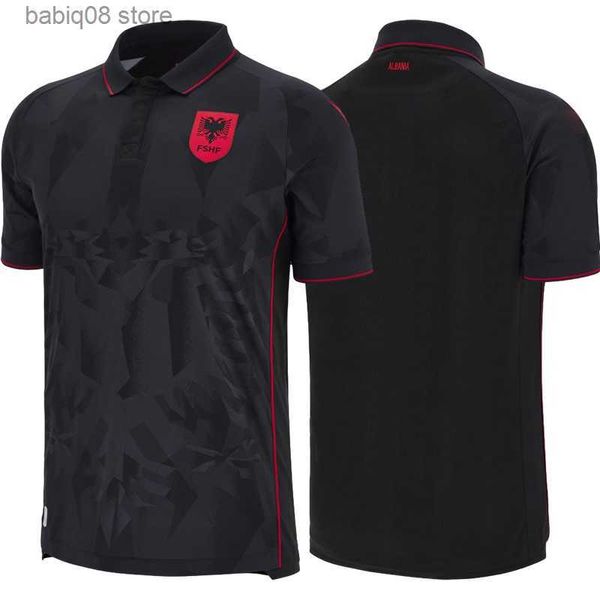 Fans Tops Tees 23 24 Equipo nacional de Albania UZUNI Camisetas de fútbol para hombre HYSAJ LENJANI ABRASHI RAMADANI Local Rojo Visitante Blanco 3. ° Camisetas de fútbol negras T230720