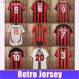 Fans Tops Tees 91 92 Van Basten Retro Mens voetbaltruien Maldini Shevchenko Boban Rui Costa Kaka Nesta Inzaghi Home weg 3e voetbalhemd thuis