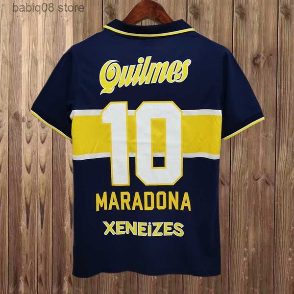 Fans Tops Tees 97 98 Boca Juniors Retro MARADONA CANIGGIA Camisetas de fútbol 2001 ROMAN GIMENEZ RIQUELME PALERMO TEVEZ Camiseta de fútbol local visitante T230720