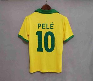 Les fans en tête de TEE BRASIL Vintage Jersey Romario Rivaldo Brazils Carlos Ronaldinho Camisa de Futebol 1998 2002 Ronaldo Kaka 2006 2000 1994 1970 1957 1950 PELE RETRO SOCCE