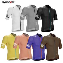 Les ventilateurs tops les t-shirts Darevie Bicycle Jersey 2024 Cool Mens Breathable Maillot Quick Drying Slim Fit Pro Q240511