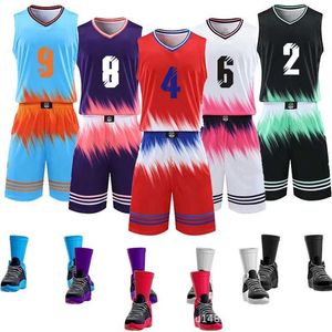 Fans zijn tops TEES hoogwaardige USA Basketball Jersey College Men Women Team Basketball Shorts Sets Tracksuits Kids Throwback Shirt Uniform 7XL Y240423