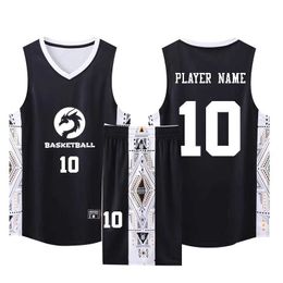 Fans tops Thees Men Men Kid Basketball Jerseys Custom Training Set Big-Snody Quick-Dry ademend Vest Top en Shorts Diy Naam nummer Sponsor Y240423