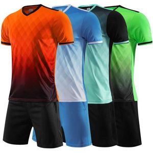 Fans zijn bovenaan T-stukken T-stukken 2021 voetbalshirt en shorts die geschikt zijn voor volwassenen jongensmeisjes op maat voetbaluniformen