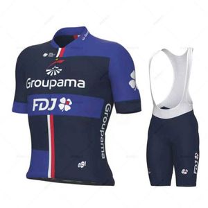 Fans zijn tops TEES NIEUWE Summer FDJ 2023 Team Bicycle Jersey Racing Clothing Ademend Mountain Maillot Ciclismo Hombre Q240511