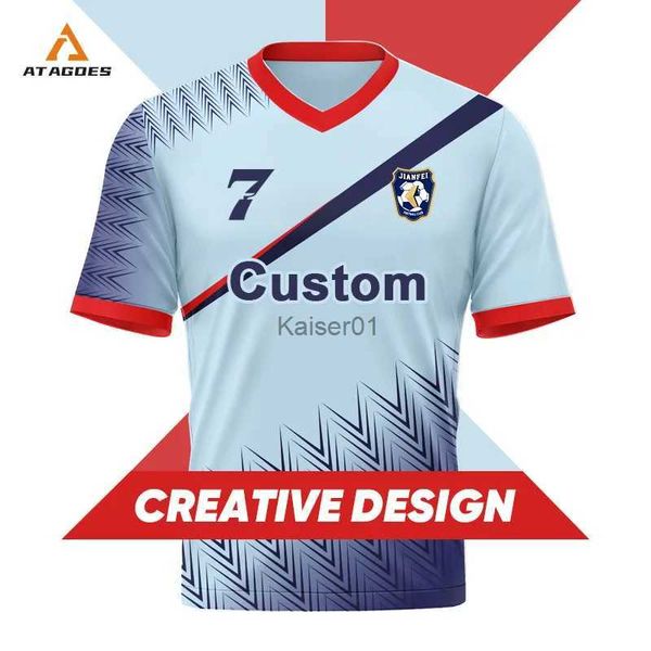 Fans Tops Camisetas Otros artículos deportivos Adultos personalizados Sublimación completa Camisetas de fútbol de manga corta en blanco Más ropa de fútbol de gran tamaño Camisetas de uniforme de fútbol WO-X1016