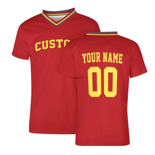 Fans Tops Tees Autres articles de sport Hommes rouges Maillot de football Chemises de football Sublimation Blanks T-shirt respirant personnalisé pour le jeu d'équipe