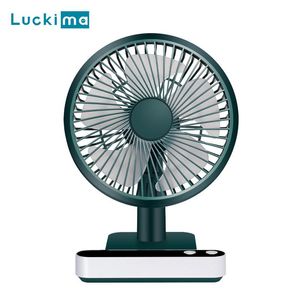 Fans Ventilador de escritorio oscilante recargable por USB 4 configuraciones de velocidad 5000 mAh Mini ventilador de enfriamiento de mesa Cabeza ajustable Ventilador personal de oficina en casa