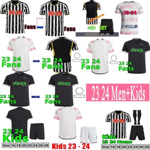 Version fans maillots de football homme 23 24 à domicile MILIK DI MARIA VLAHOVIC KEAN POGBA CHIESA McKENNIE LOCATELLI maillot de football 2023 2024 Kits hommes et enfants unifor JUvEntUs