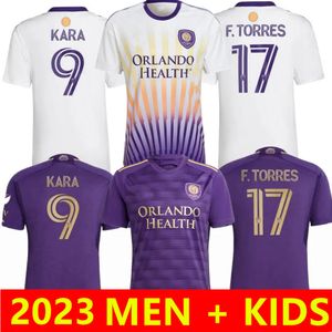 Orlando City SC Soccer Jerseys 2023 2024 F.TORRES Pereyra Kara CARTAGENA OJEDA MLS 23 24 Fútbol Hombres y niños Kits Camisa