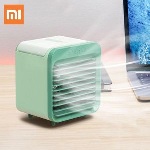 Fans Xiaomi USB Desk Mini Fan Draagbare luchtkoeler Fan Airconditioner Desktop Luchtkoelventilator Luchtbevochtiger Luchtreiniger voor kantoorslaapkamer