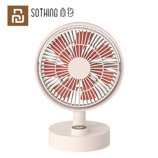 Ventilateurs youpin sothing besktop ventilateur numérique affichage têtes de tête de tête usb ventilateur étape sans vent bas saut de ventilateur portable à faible bruit avirifier refroidisseur mil