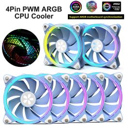 Fans ZEAGINAL 12 cm Caja de PC Ventilador de refrigeración Hidráulico 4Pin PWM 1800 RPM CPU Enfriador ARGB Caja de computadora Ventilador Disipador de calor Radiador