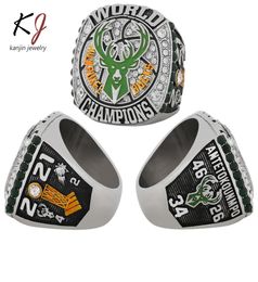 Fans039Collection 2021 S The Bucks Wolrd Champions Team Basketball Championship Ring Sport Souvenir Fan Promotion Gift Wholesal7482259