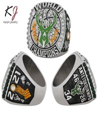 Fans039Collection 2021 S The Bucks Wolrd Champions Team Basketball Championship Ring Sport Souvenir Fan Promotion Gift Wholesal7406710