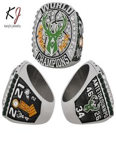 Fans039Collection 2021 S The Bucks Wolrd Champions Team Basketball Championship Ring Sport Souvenir Fan Promotion Gift Wholesal7406710