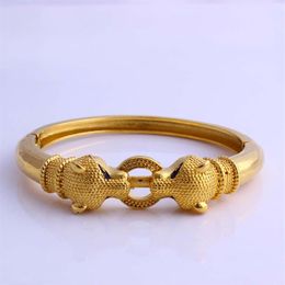Fansheng – bracelet léopard à breloques en or jaune massif G F pour femmes et hommes, bijoux africains et éthiopiens, cadeau 312v, haute quantité
