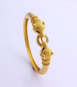 Fansheng High Quantily Charm Leopard Bangle 24 K Solid Yellow Gold GF armbanden voor vrouwen Men Sieraden Afrikaans Ethiopisch geschenk4906375