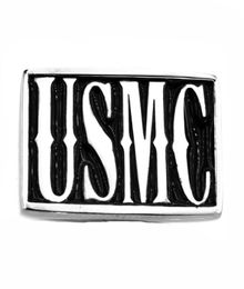 Fanssteel op maat gemaakt roestvrijstalen ring Men Wemen sieraden USMC 4 Letters Nummers Initialen Alfabetnaam Aangepaste Ring Persona6352961