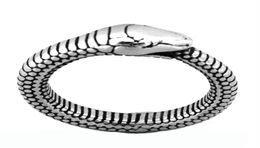 Fanssteel roestvrijstalen heren sieraden punk ring vintage slangring dieren fietser ringcadeau voor broers FSR20W18337U6064326