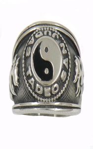 FANSSTEEL roestvrijstalen vintage heren- of damessieraden SIGNET Chinese Taoïsme Ying yan symbool ring 14W1355661302380603