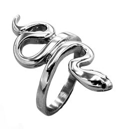 FansSpel Staniless Steel Mens sieraden Punk Vintage Clawling Serpent Animal Biker Ring Gift FSR07W94203406