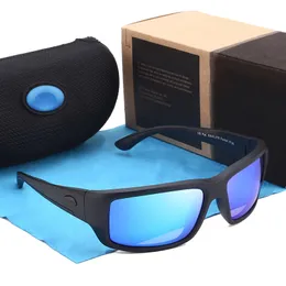 Gafas de sol Fantail para hombre, gafas de sol cuadradas polarizadas para conducir para hombre, gafas de sol de marca Costa de diseñador Retro con espejo, gafas deportivas para pescar UV400
