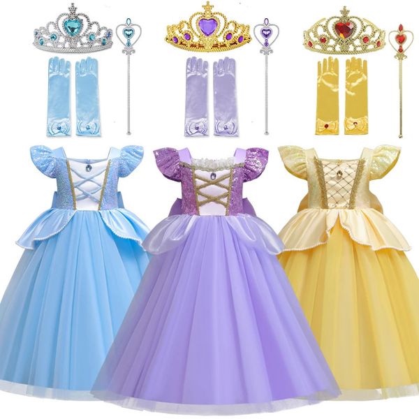 Fantasia Girls Tangled Princess Halloween Cosplay Costumes Kids Birthday Robe Children Disguise Carnival Party Up Up 240515