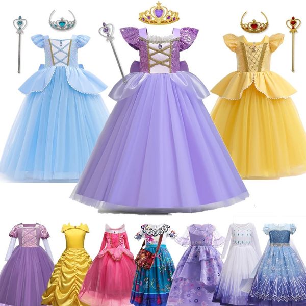 Fantasia emmêlé filles robe de princesse Halloween dessin animé Cosplay Costumes pour enfants enfants déguisement carnaval fête habiller 240109