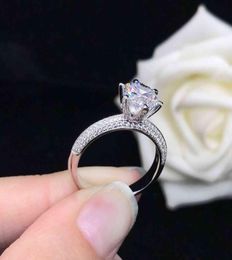 Fantastische 15ct ronde geslepen diamanten ring voor dames bruiloft sieraden massief platina 950 R1092548201