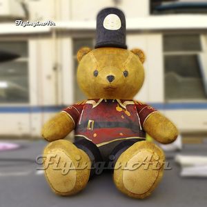 Fantastiche decorazioni natalizie Modello di giocattolo di peluche artificiale per bambola di soldato di orso gonfiabile di peluche gigante marrone per eventi