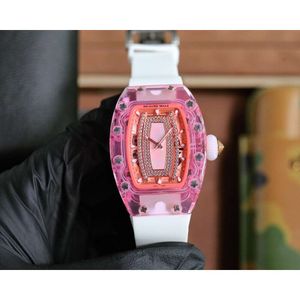 Fantastique designer femmes montre dames RM07-02 rose Lady Sapphire montres-bracelets avec boîte mouvement mécanique de haute qualité bracelet en caoutchouc montre Ice Out Luxe 2OPZ