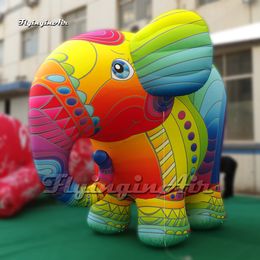 Fantastique géant coloré éléphant gonflable mignon gros ballon animal de bande dessinée pour l'exposition d'événement