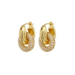 Boucles d'oreilles en or fantastiques avec de nouvelles boucles d'oreilles en cuivre faites à la mode conçues en diamant