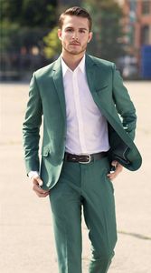 Style fantastique deux boutons vert foncé mariage smokings marié cran revers garçons d'honneur hommes dîner blazer costumes (veste + pantalon + cravate) NO: 1803