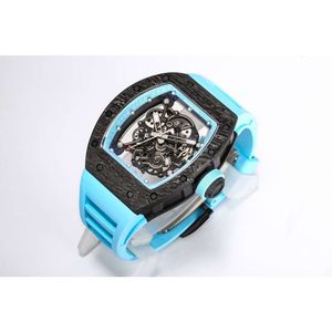 Fantastische superkloon Mechanisch R i c h a r d Luxe designer herenhorloges RM055 0ZB1 AAA Automatisch uurwerk Waterdichte behuizing van koolstofvezel Anti-kras Saffierspiegel