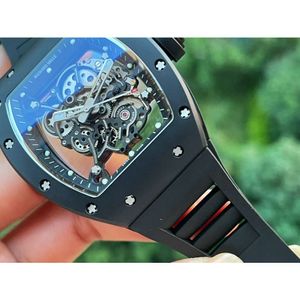 Fantastische superkloon Mechanisch R i c h a r d Luxe Designer herenhorloges RM055 ZWPW AAA Automatisch uurwerk keramische kast uitgehold Anti-kras Saffierspiegel