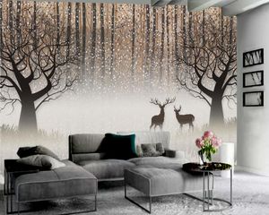 Fantasie bos geest herten 3d behang 3d muur schilderij behang indoor tv achtergrond wanddecoratie dierlijk 3d behang