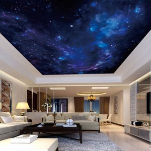 Fantasie nachtelijke hemel plafondschildering Plafondbehang Muurschilderingen Woonkamer Slaapkamer Plafondschildering Decor241S