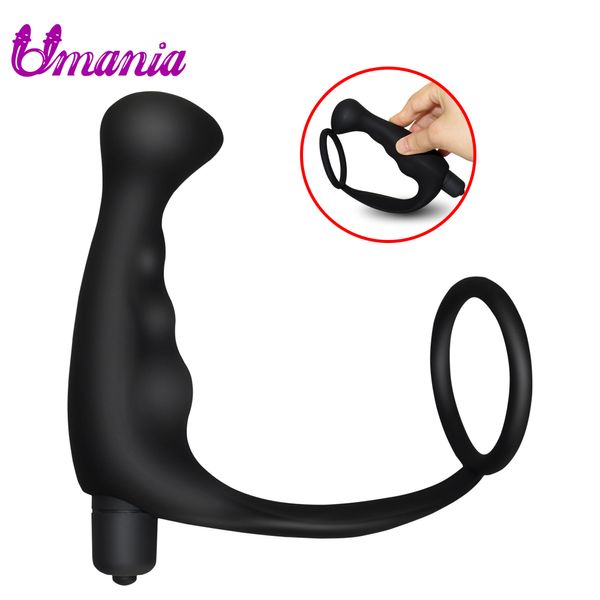 Fantasy Silicone Mâle Climax Retard Masseur De Prostate Vibrateur Anal Jouets Sexuels Pour Hommes Jouets Érotiques Queue Anal Cock Ring Produits De Sexe D18111502