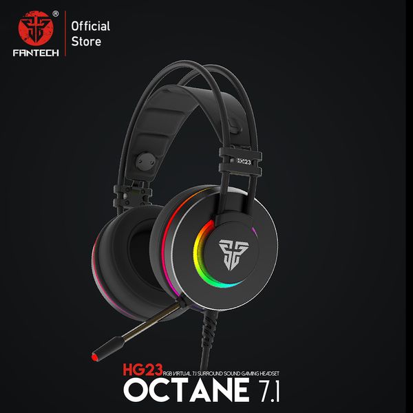 FANTECH HG23 casque personnaliser avec Octane 7.1 RGB USB juste filaire casque alliage cache-oreilles PC casque de jeu