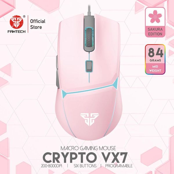 FANTECH VX7 Gaming 84G souris optique légère 8000DPI jeu 6 boutons Macro GamePlayers souris filaire FPS Moba