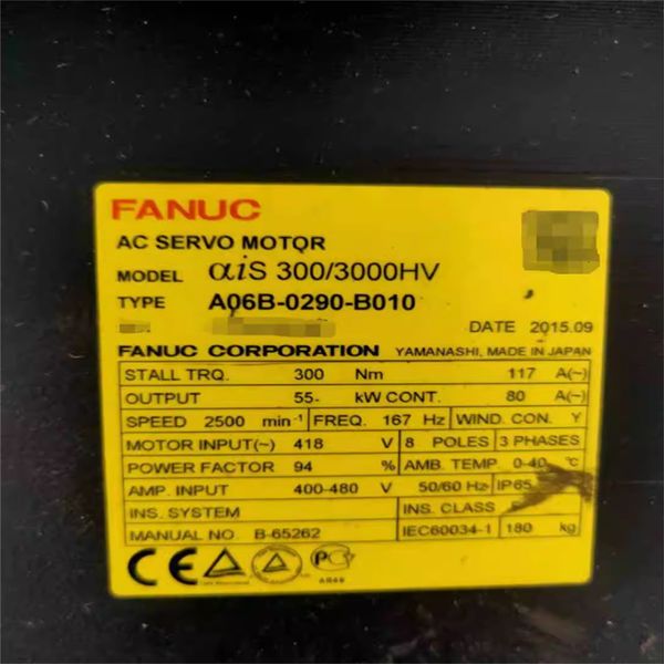 FANUC A06B-0290-B010 AiS 300/3000HV 55KW servomoteur DHL/FedEx