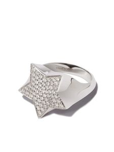 Verre eera ringen soortgelijke ontwerper nieuw in luxe fijne sieraden 18kt witte gouden ster diamanten plave signetring