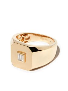 Far Fetch Shay Rings Brand Logo Ring Designer Luxe fijne sieraden Yellowgold Baguette Diamant-versierde signetring